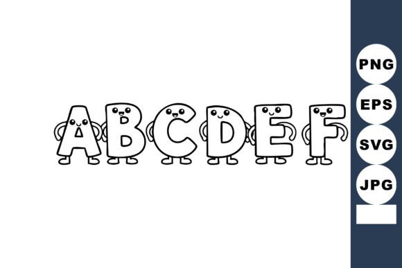 Alphabet Characters a to F with Funny Fa – Playful Graphics for Local Branding