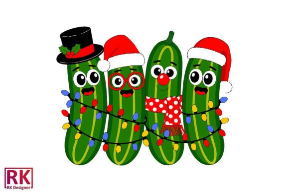 Christmas Pickle Graphics: Playful Illustrations for Holiday Content