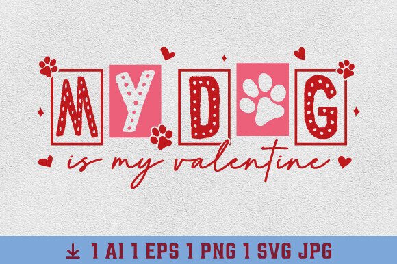 Coquette Bow Dog Valentine Heart Png Graphics for T-Shirt Designs