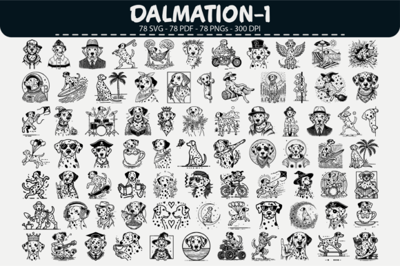 Dalmation Vector Clipart – 78 Designs