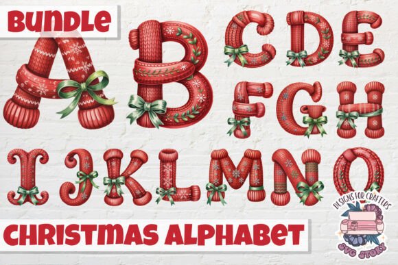 Funny Christmas Alphabet and Numbers PNG - A Playful Graphic Asset