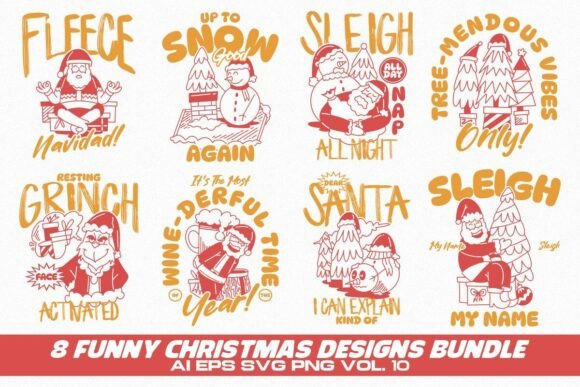 FUNNY CHRISTMAS DESIGNS BUNDLE Vol. 10 Review