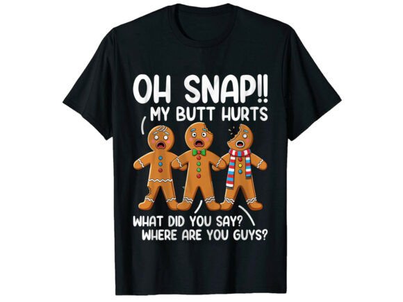Funny Gingerbread Man Christmas T-Shirt Graphics