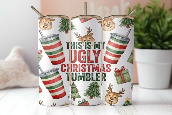 Funny Ugly Christmas Tumbler Wrap Graphics