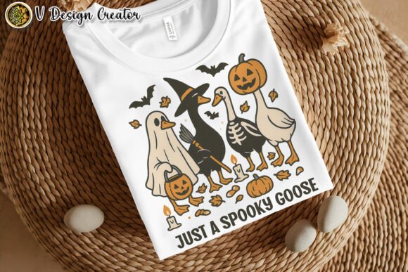 Just a Spooky Goose Sublimation Design for T-Shirt Graphics