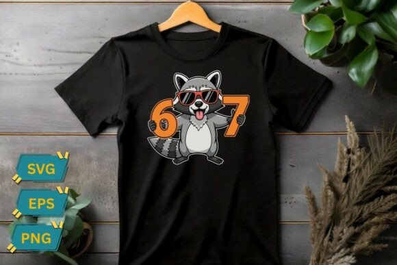 Racoon Hold 67 Meme Graphics for T-Shirt Designs
