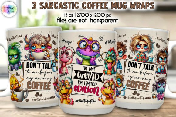 Sarcastic Coffee Mug Wrap Graphics for Bold Branding